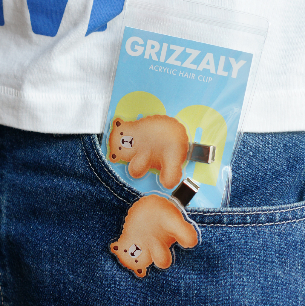 HAIR CLIPS: GRIZZALY BISCUIT BUTTER