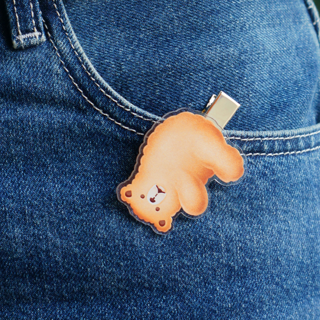 HAIR CLIPS: GRIZZALY BISCUIT BUTTER