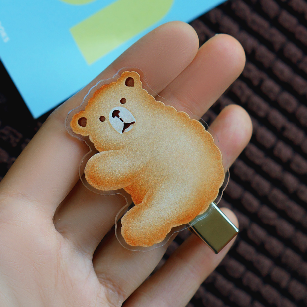 HAIR CLIPS: GRIZZALY BISCUIT BUTTER