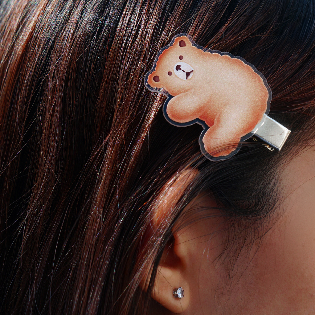 HAIR CLIPS: GRIZZALY BISCUIT BUTTER
