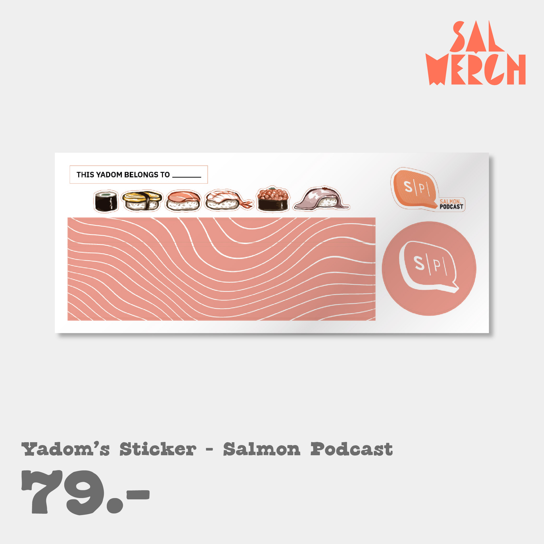 YADOM'S STICKER - SALMON PODCAST